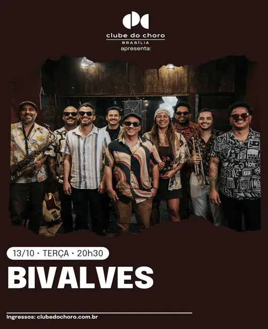 Arte de divulgação de BIVALVES, no Clube do Choro de Brasília